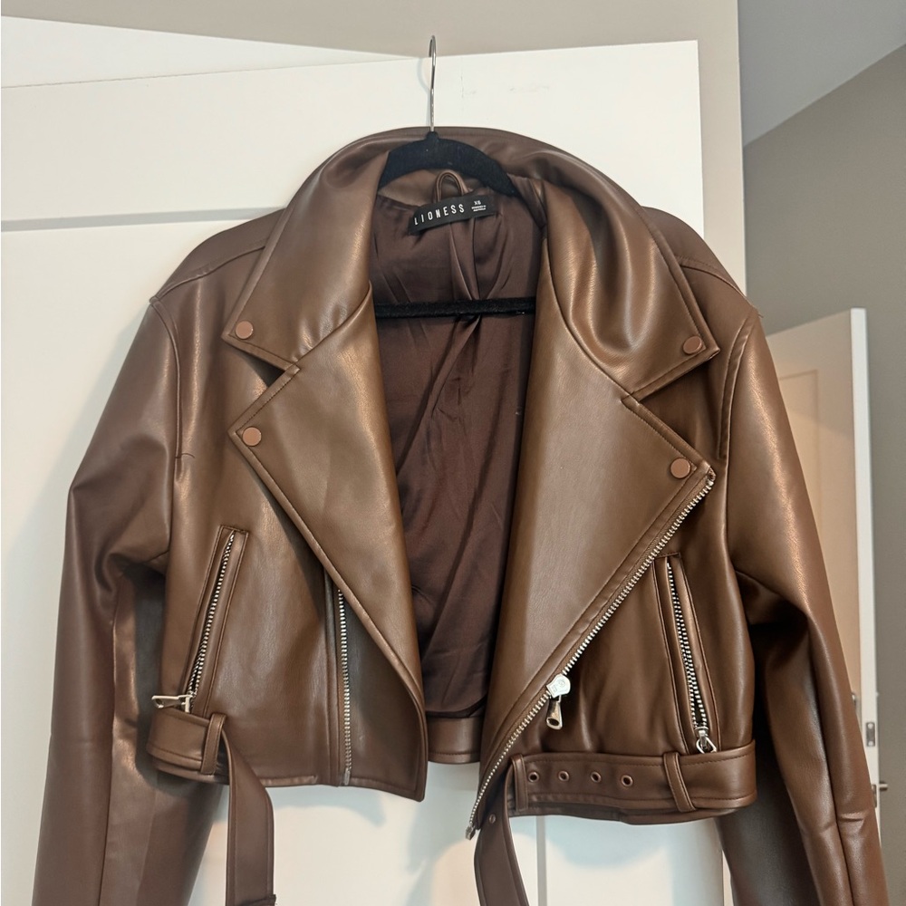 Lioness Chocolate Leather Jacket